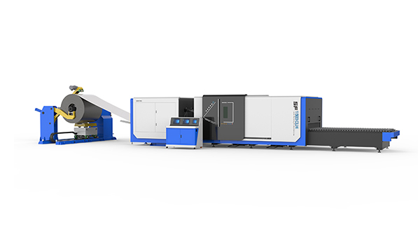 Laserschneidmaschine mit Aluminiumspulenzuführung