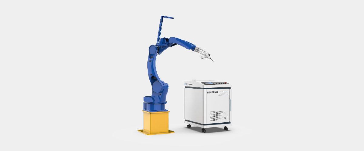 Roboter und Handlaser-Schweißmaschine