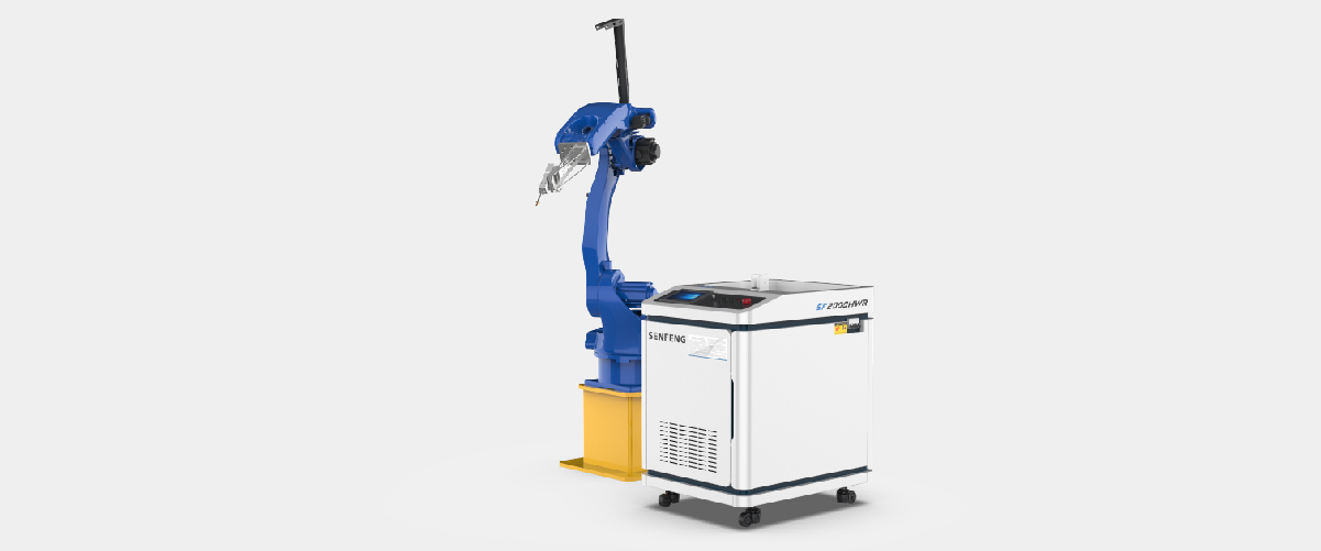 Roboter und Handlaser-Schweißmaschine